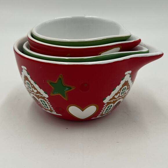 Holiday Time Gingerbread Measuring Cups Bakeware Kitchen Accessories Set of 4 - Picture 4 of 5